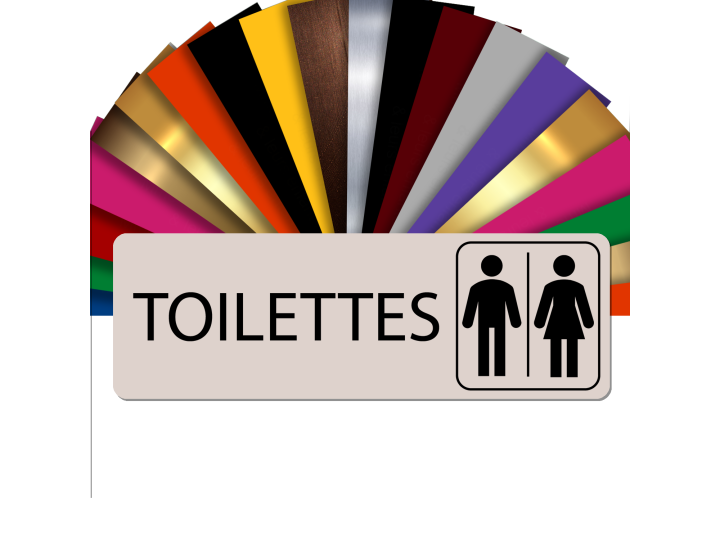 Plaques Toilettes Mixtes 5 x 15 cm
