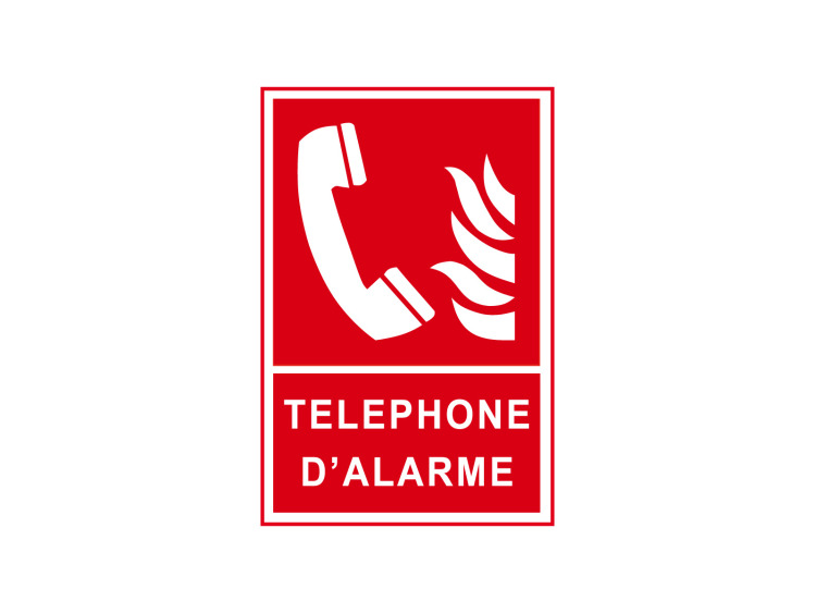 Incendie - F401 - Téléphone d'alarme - Panneau Signalétique Norme ISO 7010