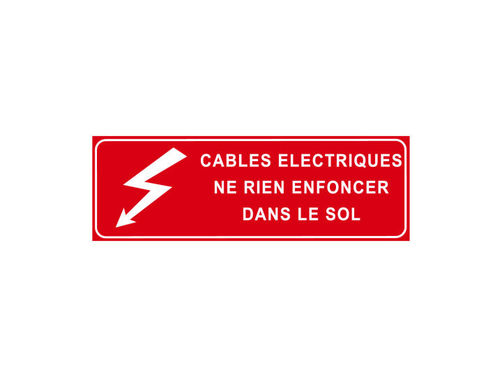 Interdiction  P305  Câbles électriques ne rien enfoncer dans le sol  Panneau Norme ISO 7010