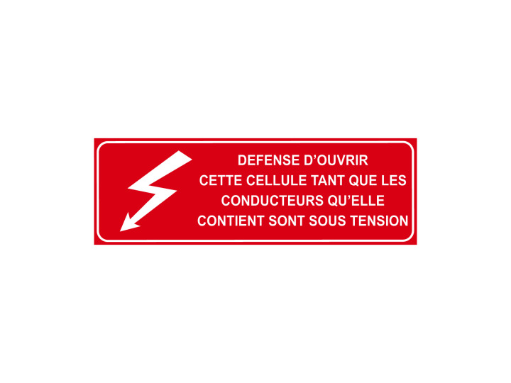 Interdiction  P309  Défense douvrir cette cellule  conduteurs sous tension  Norme ISO 7010