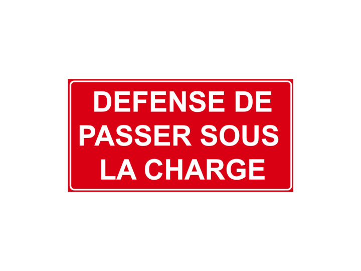 Interdiction  P900  Défense de passer sous la charge  Panneau Signalétique Norme ISO 7010
