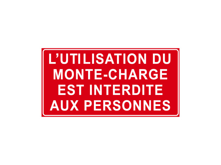 Interdiction  P916  Lutilisation du montecharge est interdite aux personnes  Norme ISO 7010