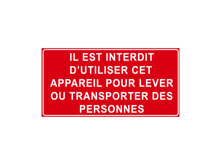 Interdiction  P921  Interdit dutiliser un appareil pour lever des personnes  Norme ISO 7010