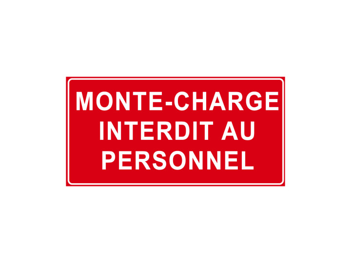 Interdiction  P924  Montecharge interdit au personnel  Panneau Norme ISO 7010