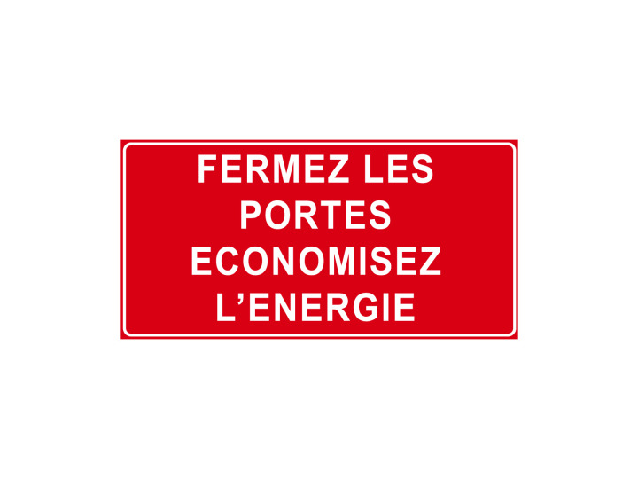 Interdiction  P935  Fermez les portes économisez lénergie  Panneau Norme ISO 7010