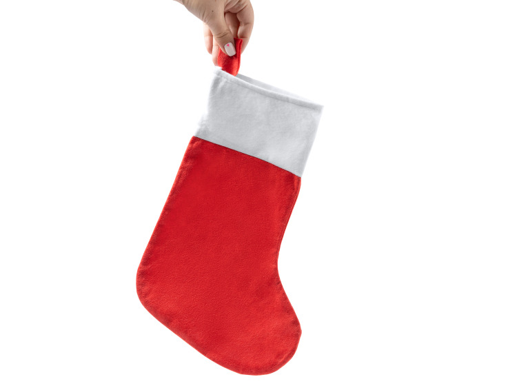 Lot de 10 Chaussettes de no&euml;l avec cordon pour accroch&eacute;.