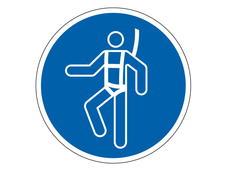 Obligation - M018 - Harnais de sécurité - Panneau Signalétique Norme ISO 7010