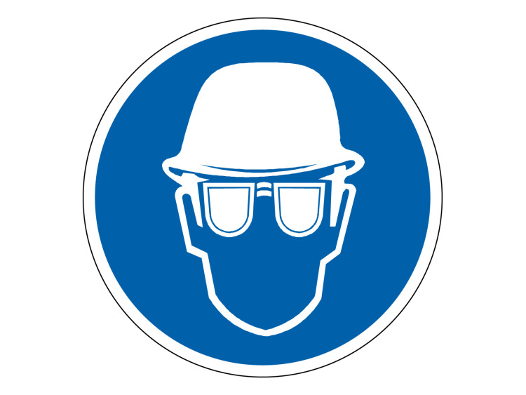 Obligation - M182 - Port casque et lunettes de protection - Panneau Norme ISO 7010