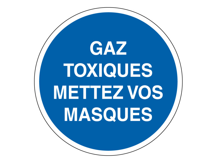 Obligation - M316 - Gaz Toxiques mettez vos masques - Panneau Signalétique Norme ISO 7010