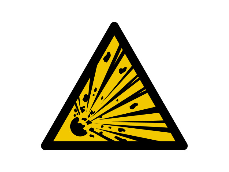 Panneau d'avertissement - Signalétique W002 - Danger Matières explosives