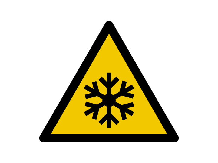 Panneau davertissement  Signalétique W010  Danger Basses températures conditions de gel