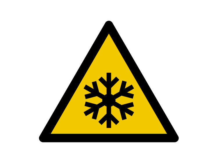 Panneau d'avertissement - Signalétique W010 - Danger Basses températures, conditions de gel
