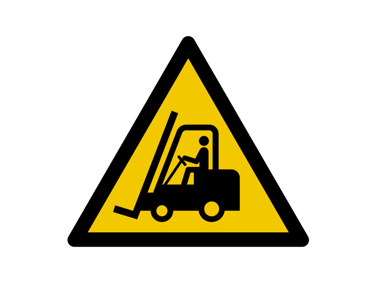 Panneau d'avertissement - Signalétique W014 - Danger Chariots élévateurs à fourche et autres véhicul