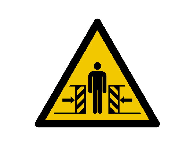 Panneau d'avertissement - Signalétique W019 - Danger Ecrasement