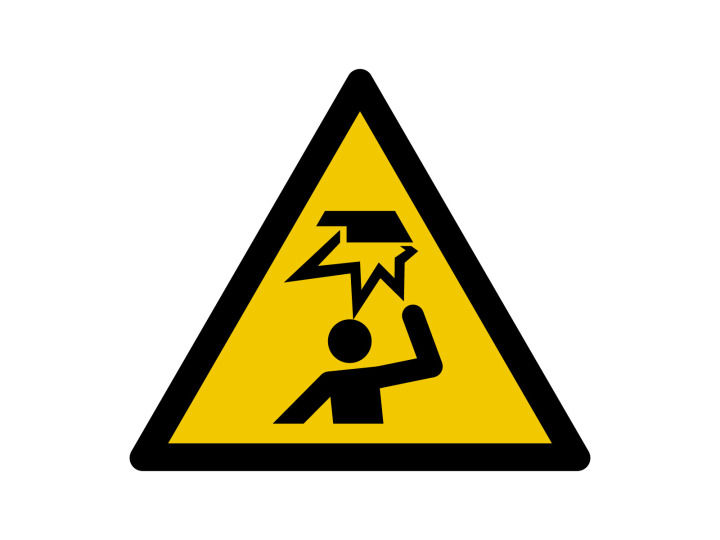 Panneau davertissement  Signalétique W020  Danger Obstacle en hauteur