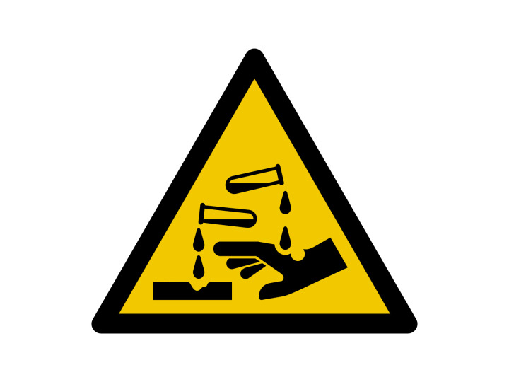 Panneau davertissement  Signalétique W023  Danger Substances corrosives