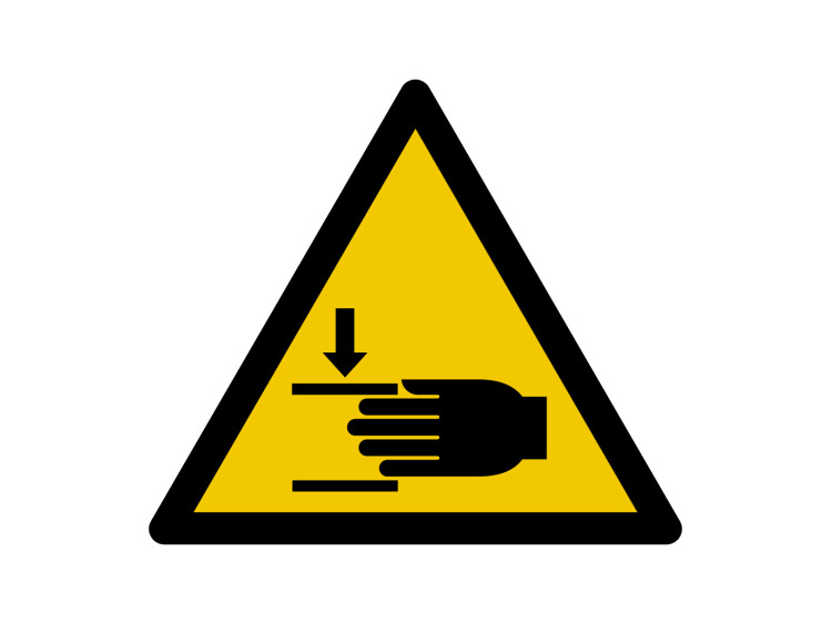 Panneau d'avertissement - Signalétique W024 - Danger Ecrasement des mains