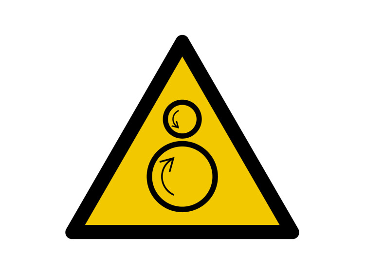 Panneau d'avertissement - Signalétique W025 - Danger Rouleaux contrarotatifs