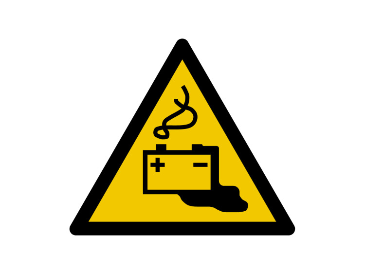 Panneau d'avertissement - Signalétique W026 - Danger Charge de la batterie en cours