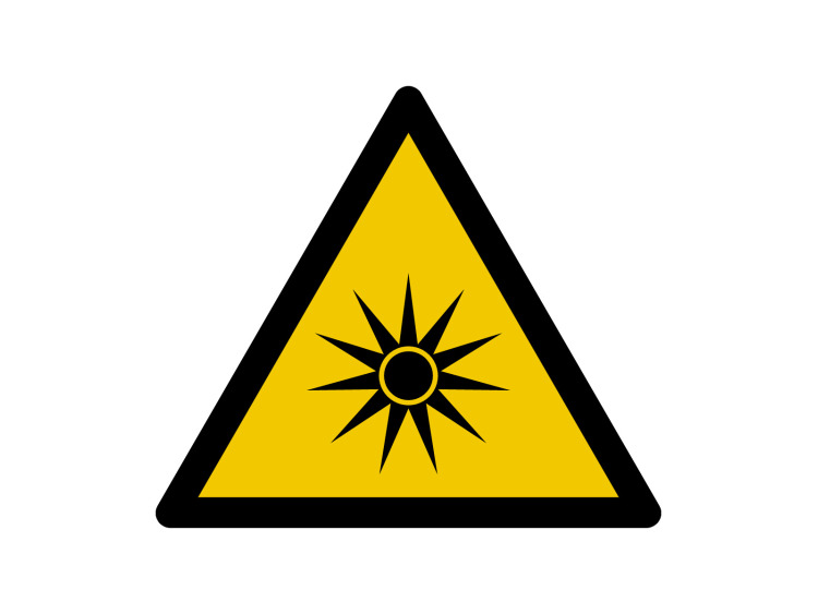 Panneau d'avertissement - Signalétique W027 - Danger Rayonnement optique