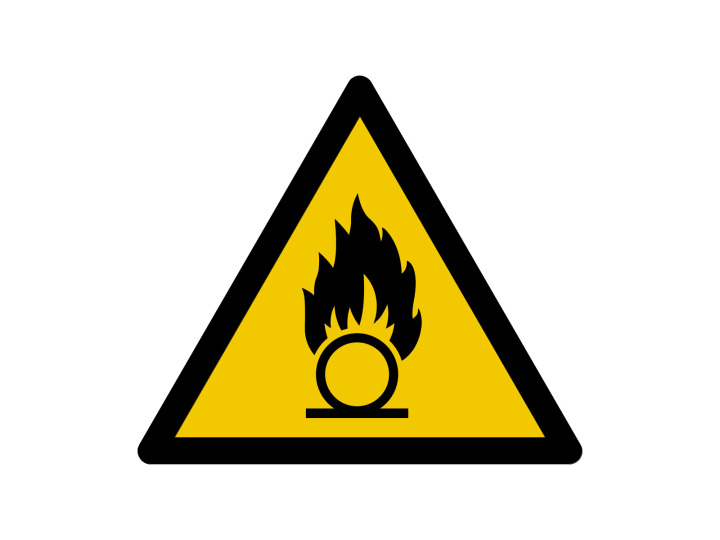 Panneau davertissement  Signalétique W028  Danger Substances comburantes