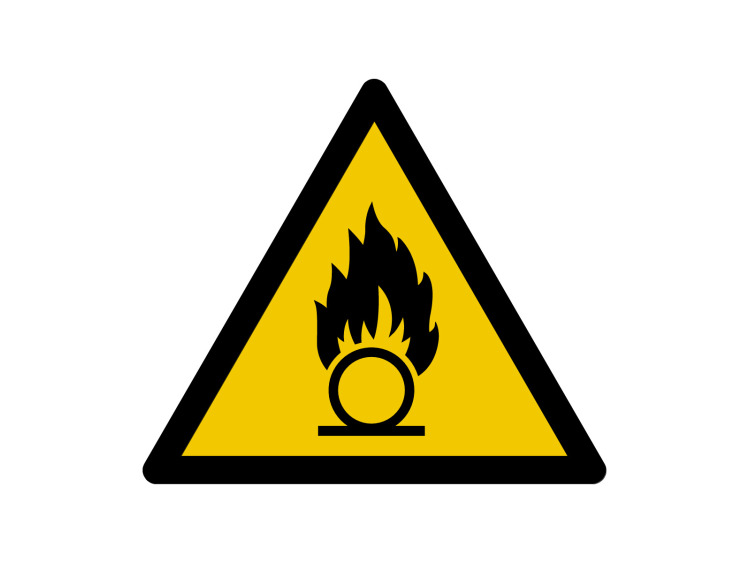 Panneau d'avertissement - Signalétique W028 - Danger Substances comburantes