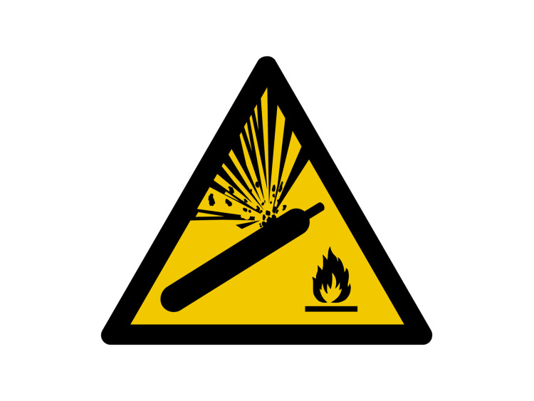 Panneau d'avertissement - Signalétique W029 - Danger Bouteille pressurisée
