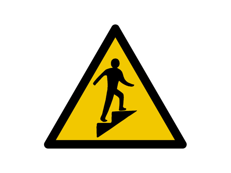 Panneau d'avertissement - Signalétique W156 - Attention à la marche