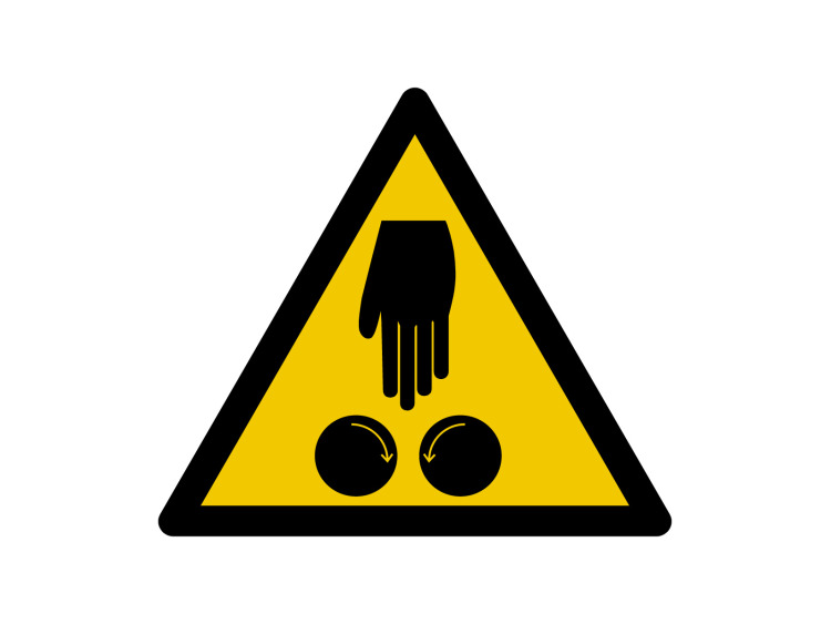 Panneau d'avertissement - Signalétique W162 - Attention à vos mains