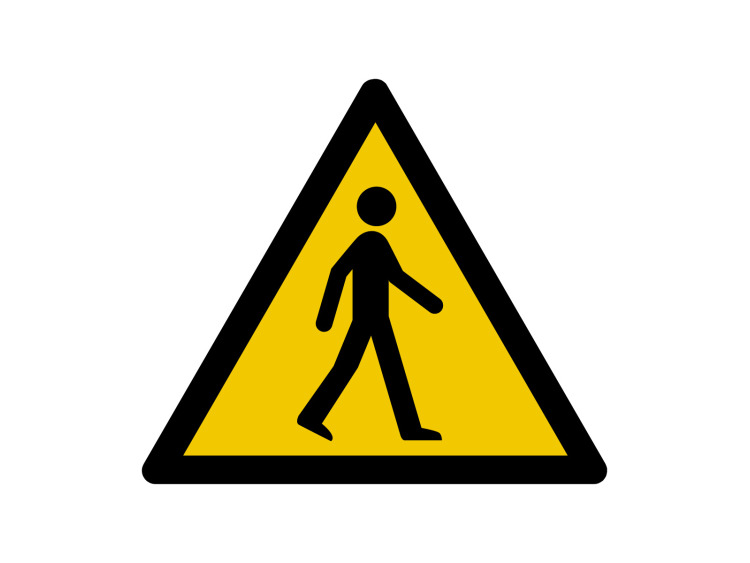 Panneau d'avertissement - Signalétique W174 - Danger Piéton