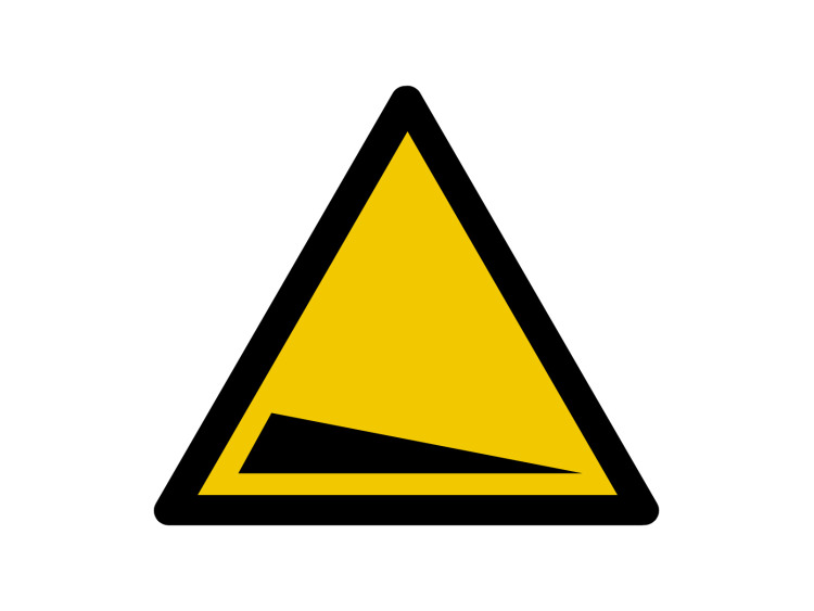Panneau d'avertissement - Signalétique W175 - Danger Pan incliné