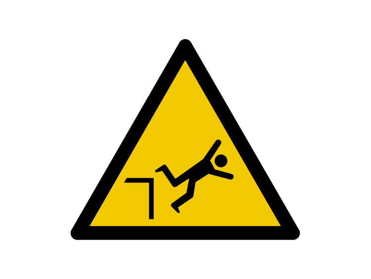 Panneau d'avertissement - Signalétique W188 - Risque de chute avec dénivellation