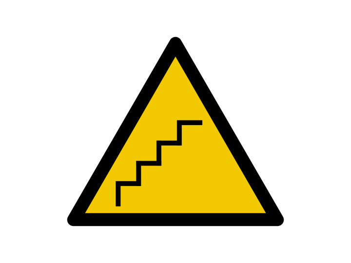 Panneau davertissement  Signalétique W190  Danger Escaliers