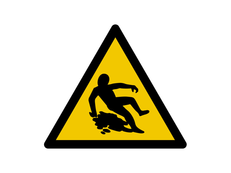 Panneau d'avertissement - Signalétique W191 - Attention Surface glissante