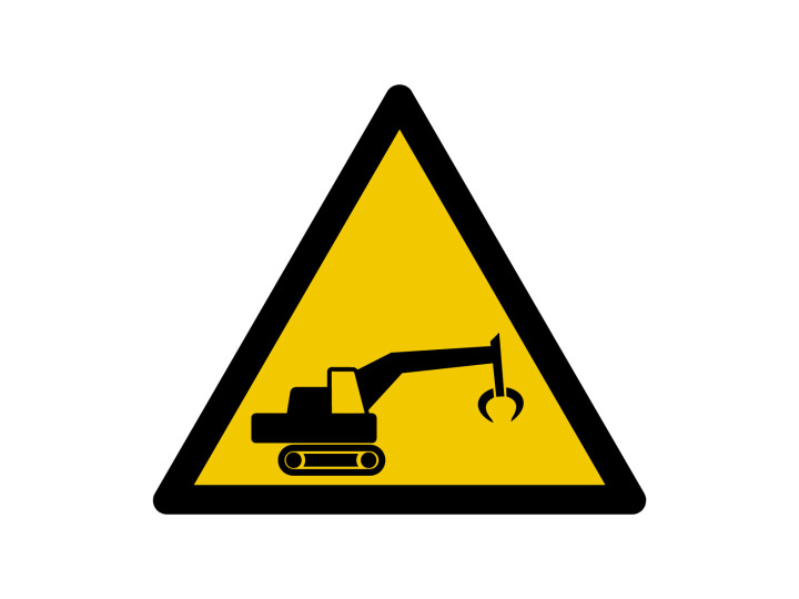 Panneau davertissement  Signalétique W201  Attention Engins de chantier
