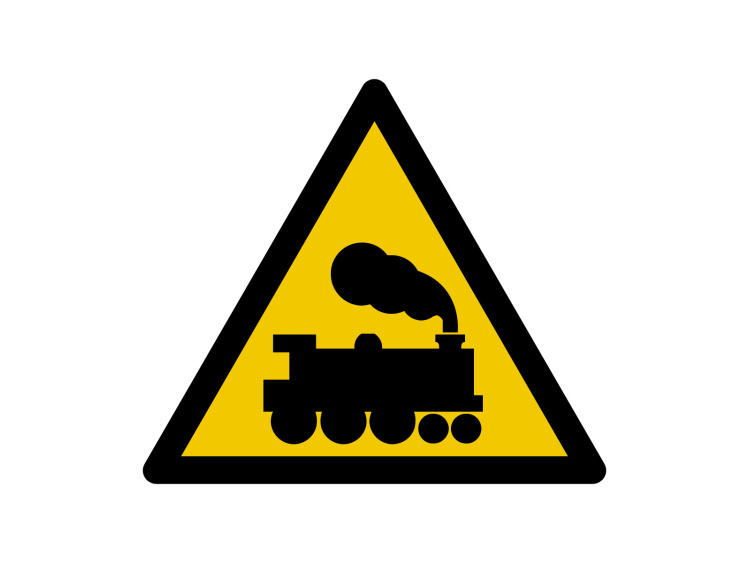 Panneau d'avertissement - Signalétique W202 - Attention aux trains
