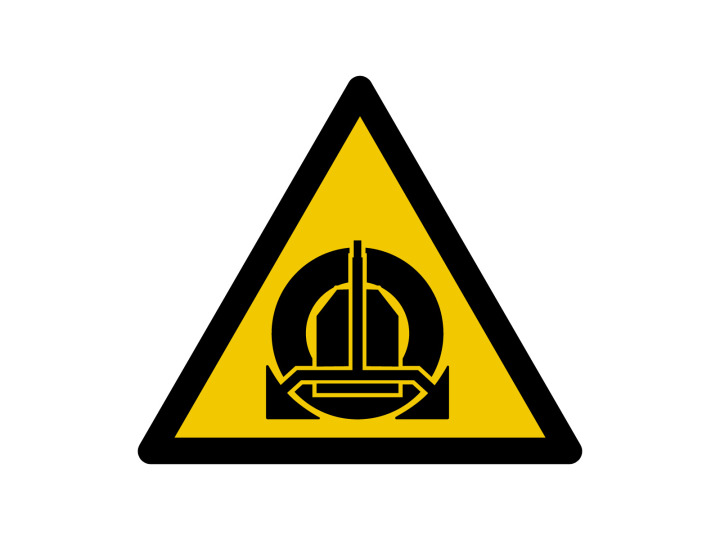 Panneau davertissement  Signalétique W203  Danger Clampage  Serrage de roues