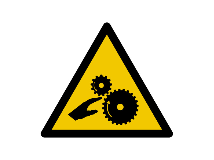 Panneau d'avertissement - Signalétique W212 - Attention aux mains Engrenages
