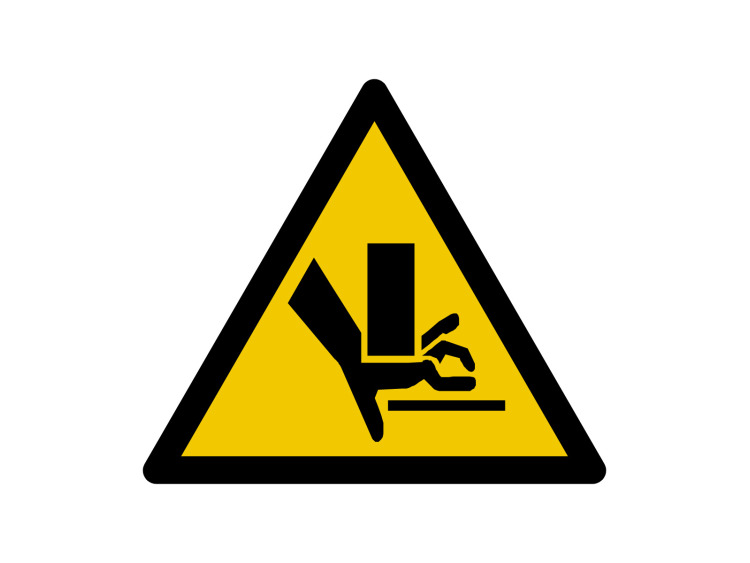 Panneau d'avertissement - Signalétique W215 - Attention aux mains Risque d'écrasement