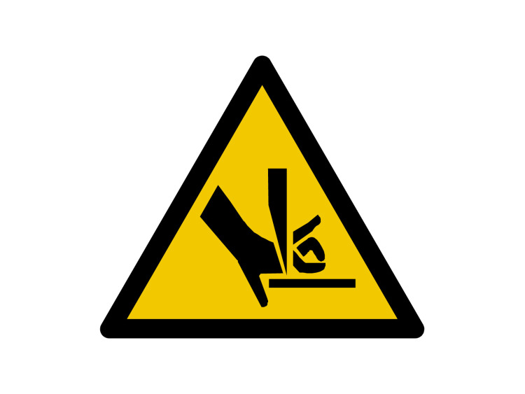 Panneau d'avertissement - Signalétique W216 - Attention aux mains Risque de sectionnement