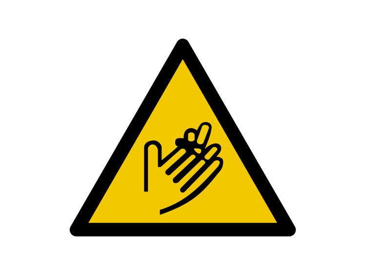 Panneau d'avertissement - Signalétique W217 - Attention aux mains Risque de coupure