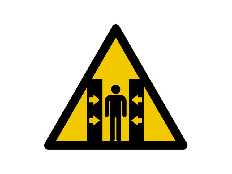 Panneau d'avertissement - Signalétique W218 - Attention risque d'écrasement