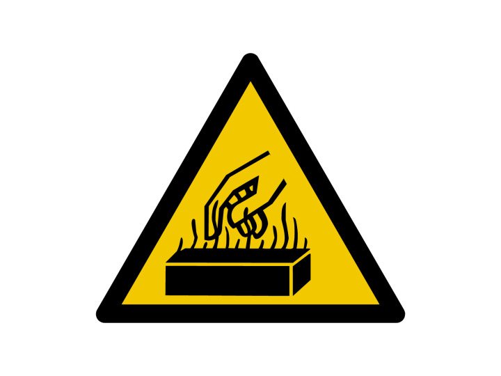 Panneau davertissement  Signalétique W226  Risque de brûlure