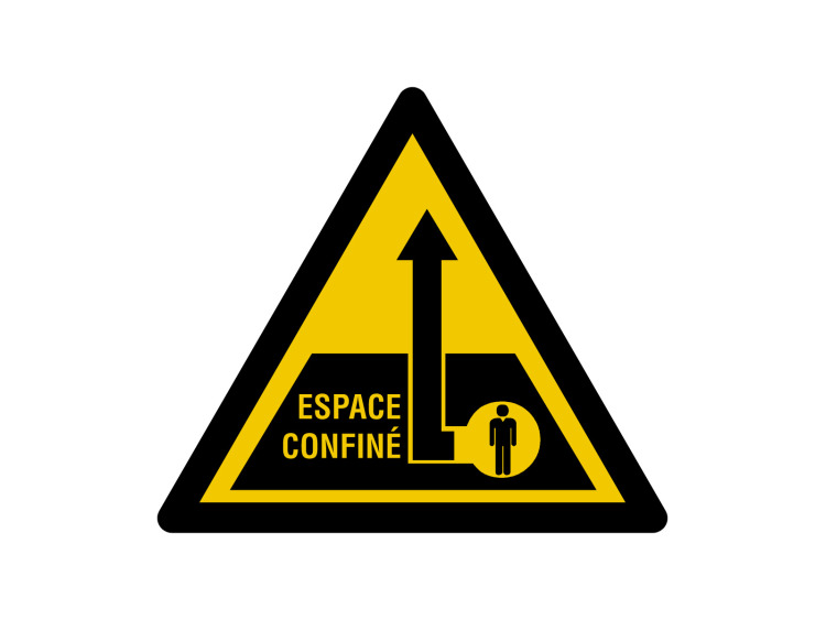 Panneau d'avertissement - Signalétique W227 - Espace confiné
