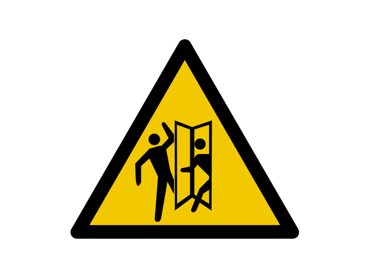 Panneau d'avertissement - Signalétique W231 - Attention à l'ouverture de la porte