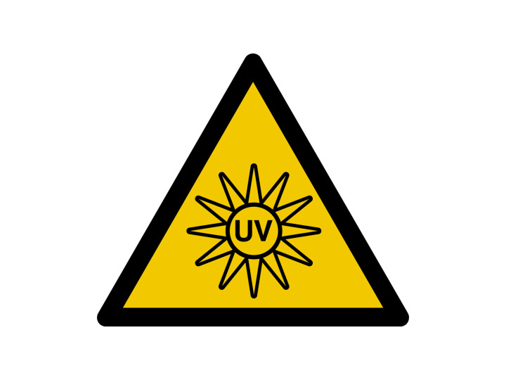 Panneau davertissement  Signalétique W239  Attention rayonnement UV