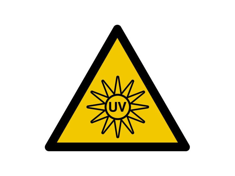 Panneau d'avertissement - Signalétique W239 - Attention rayonnement UV