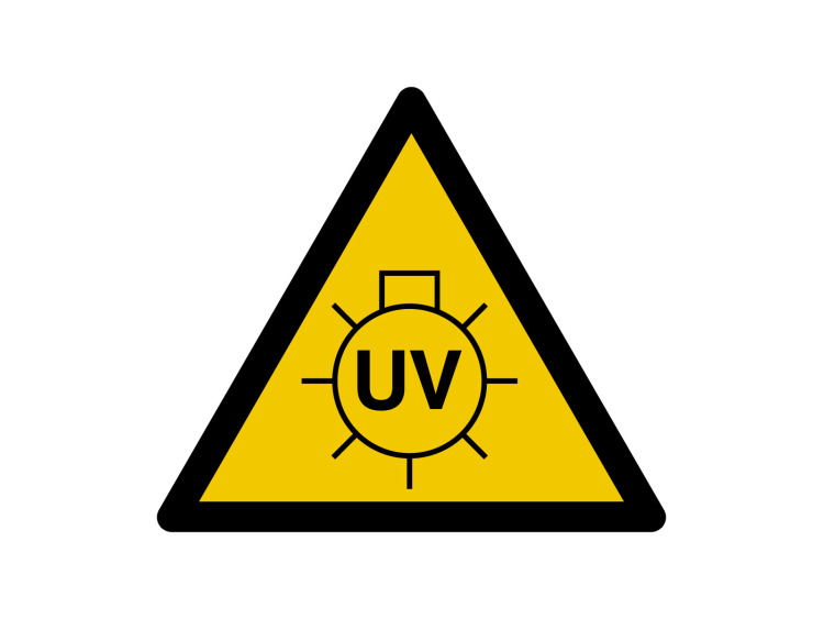 Panneau d'avertissement - Signalétique W240 - Attention lampe UV