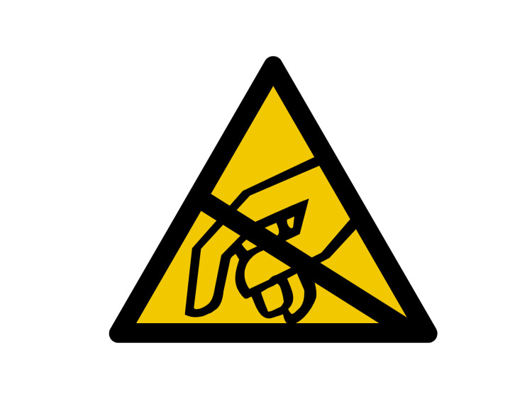 Panneau d'avertissement - Signalétique W244 - Attention charge électrostatique