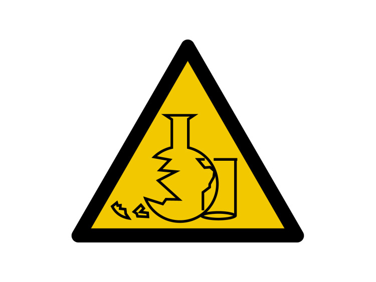Panneau d'avertissement - Signalétique W247 - Attention Verre brisé